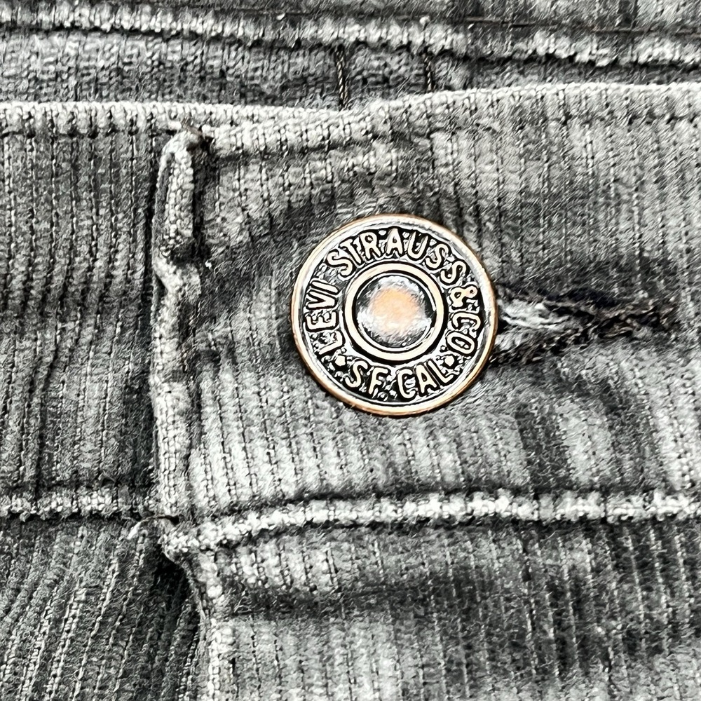 Levi's 519 Corduroy Pants Mens 31x33 Gray Vintage 80s White Tab Academia USA - Picture 3 of 10